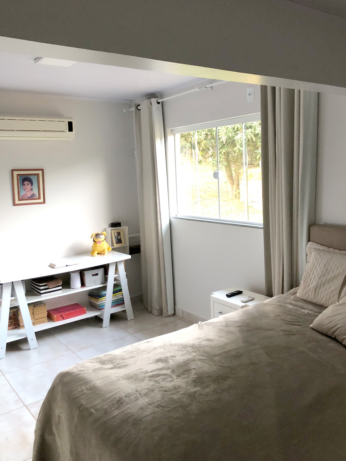 Suíte com vista para o jardim